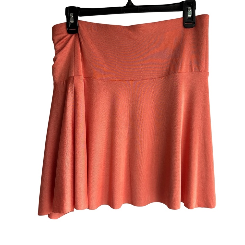 Free People Who’s That Coral Ruched Asymmetrical Mini Skirt Size Large - Picture 5 of 7